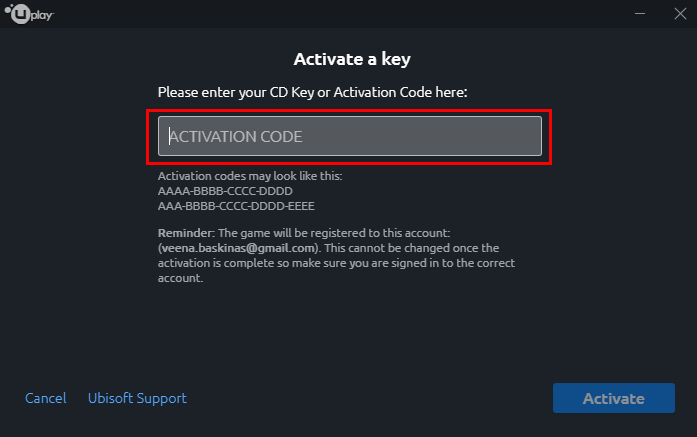 Uplay activation code free